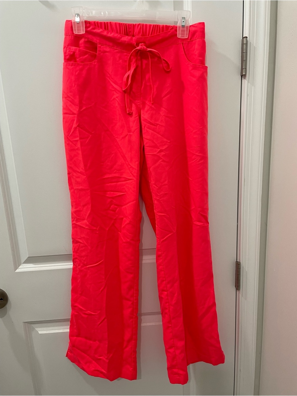 Grey’s Anatomy by Barco Riley Flare Scrub Pants Small Coral/Neon Pink-Orange